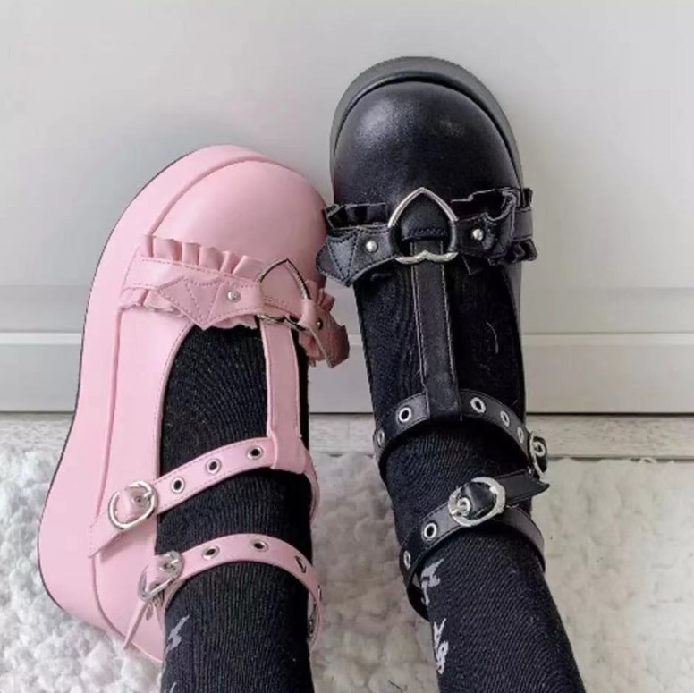 Japanese cute doll head platform low-cut