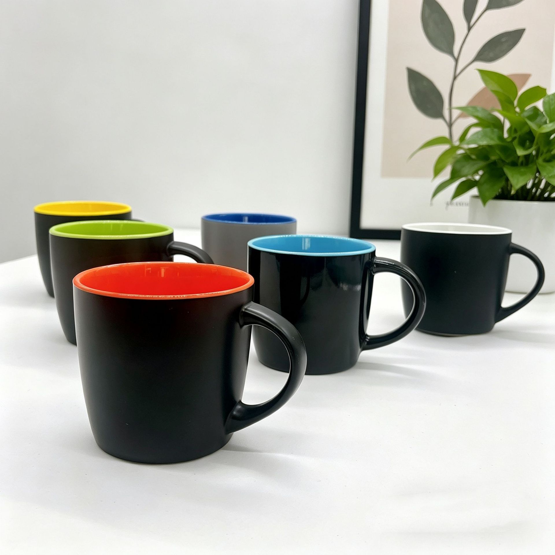 Apple, ceramic matte tea cup for home use, simple and elegant design, with your logo imprint