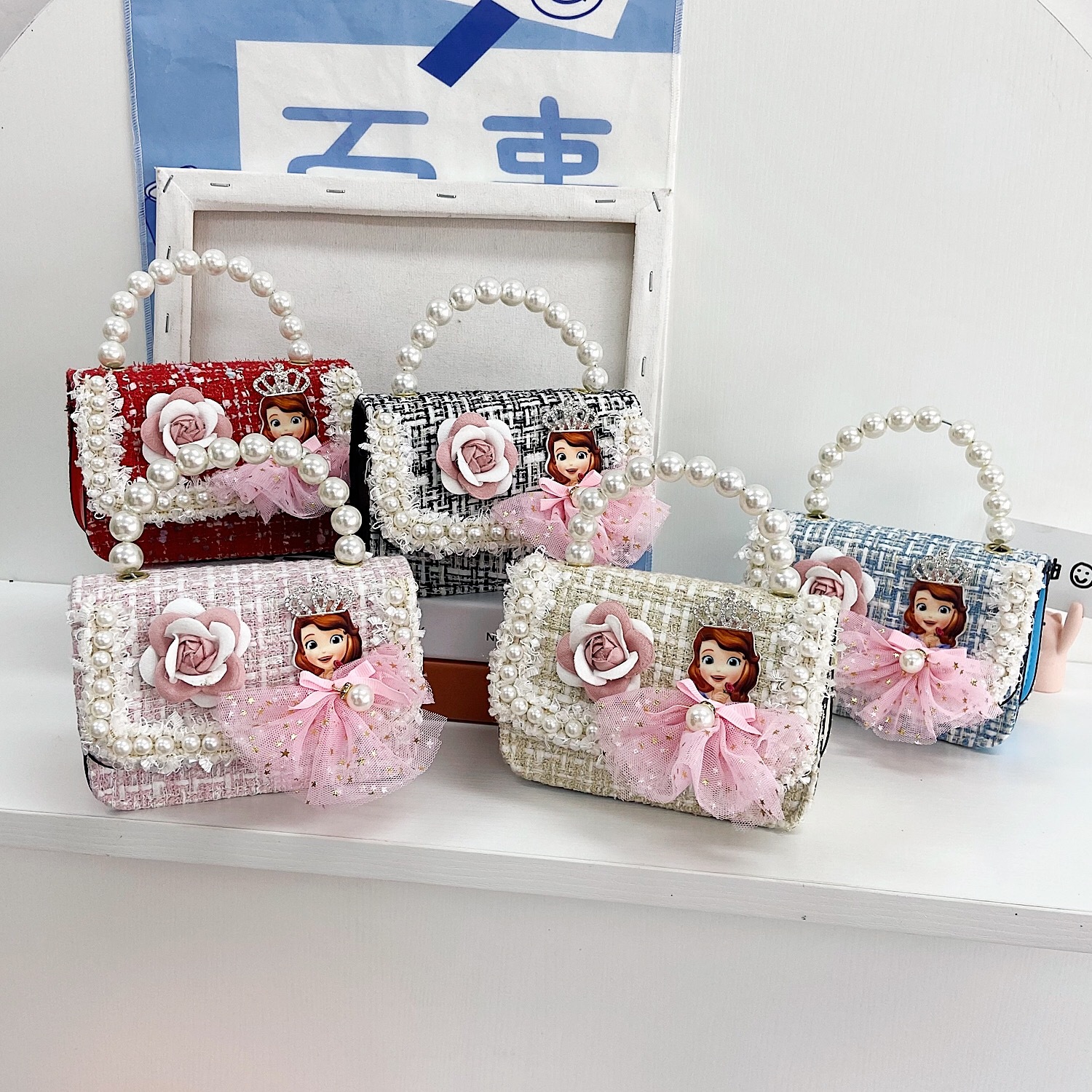 Bolso para niños 2021 nueva niña linda bolsa de mensajero moda princesa perla bolso cadena bolsa de hombro