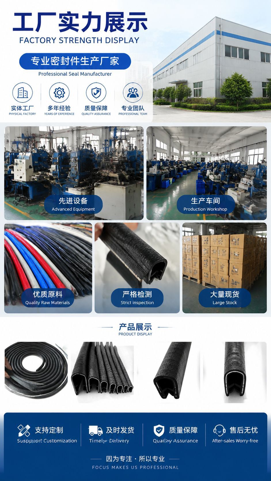 U-Shaped Decorative Strip, Gasket Seal Strip, Steel Belt Frame, Car Door and Window Edge Sealing Strip, Metal Rubber Seal Strip