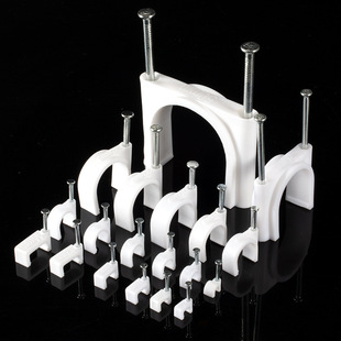 Steel nail wire card PVC pipe card wire card sub-fixed wire nail wire card flat card round card wire card black plastic card