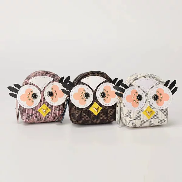 Cute Cartoon Owl Key Pouch Mini Coin Purse Pendant Trendy Bag Accessory Portable Storage Bag High Aesthetic Value