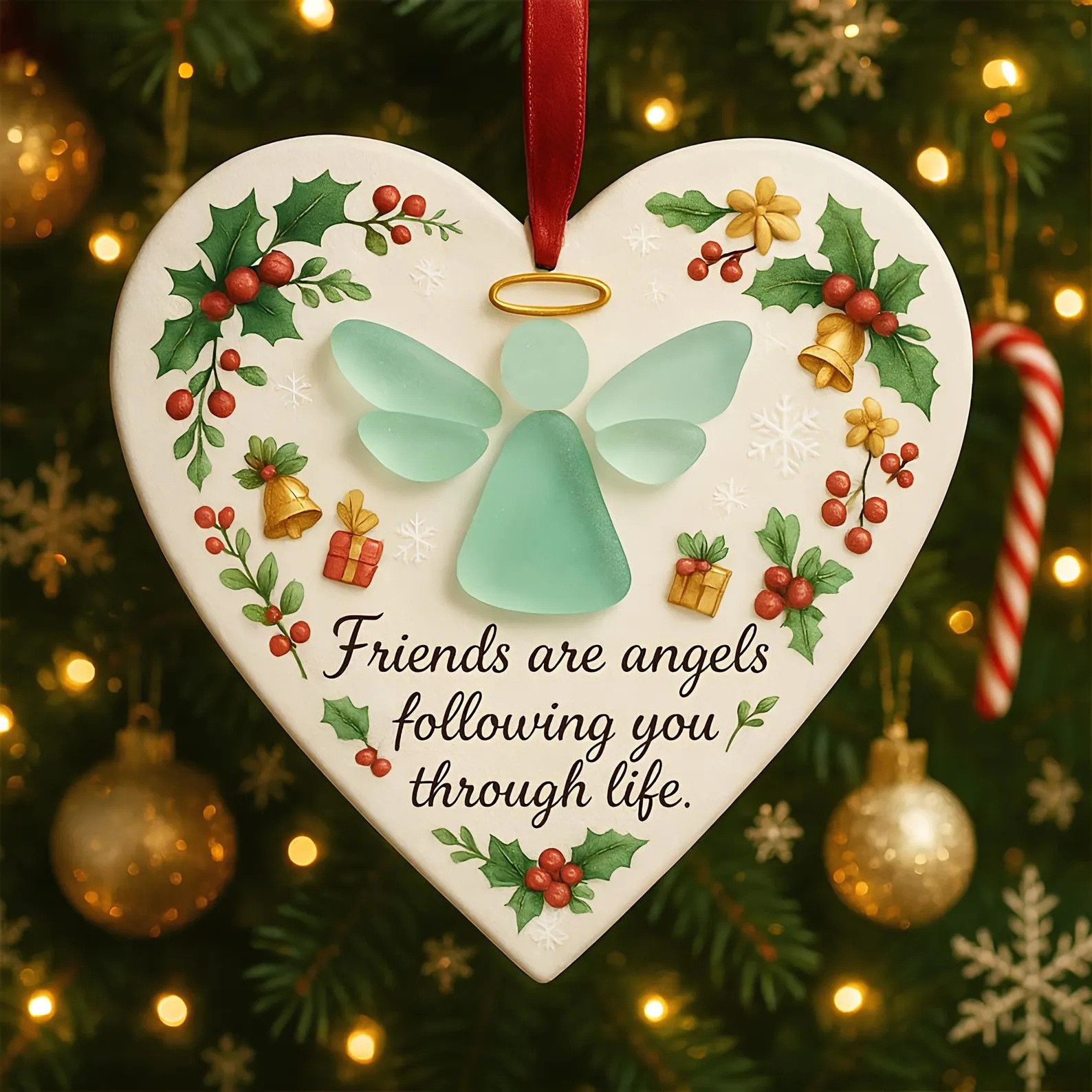 Nuevos productos transfronterizos de fondo blanco plano amistad de Navidad acrílico decoración de automóviles colgante amor Santa colgante