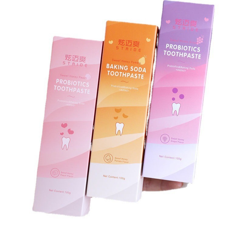 Los probióticos bicarbonato de soda pasta de dientes amarillo eliminación de manchas brillo blanco ELIMINACIÓN DE mal aliento diente piedra fruta sabor fresco aliento pasta de dientes