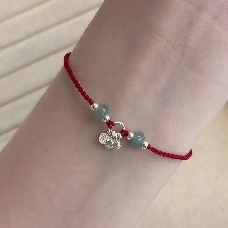 Wish You Lots of Money Bracelet for Women, Summer Light Luxury Exquisite Friendship Bracelet, Ins Niche Simple Good Luck Red String Gift
