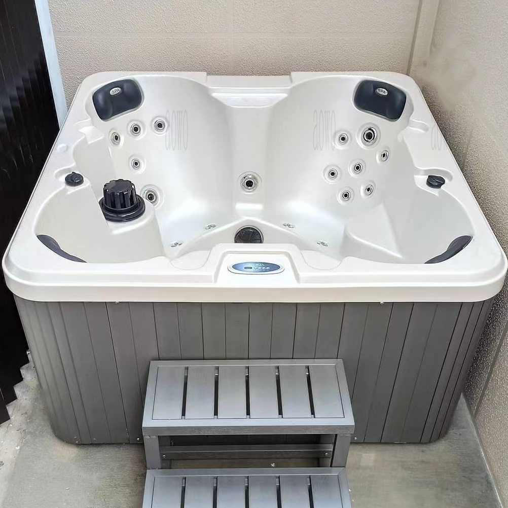 spa al aire libre acrílico independiente piscina de surf calentada a temperatura constante 4 personas inteligente Jacuzzi al aire libre