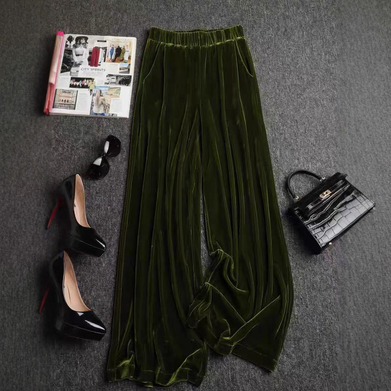 Velvet Wide-Leg Pants for Women, Autumn and Winter 2025 New Style, Drapey High-Waisted Slimming Fleece-Lined Straight Casual Velvet Pants Velvet Wide-Leg Pants for Women, Autumn and Winter 2025 New Style, Drapey High-Waisted Slimming Fleece-Lined Straight Casual Velvet Pants