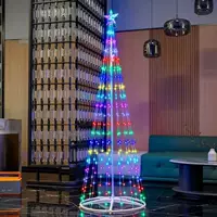 Горячая распродажа кросс-бордерных светодиодных конусных светильников RGB, волшебная рождественская елка с дистанционным управлением, управление через приложение, DIY, многофункциональное точечное управление