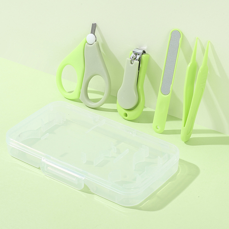 Set de Cortaúñas para Bebé de Plástico y Acero Inoxidable con Caja