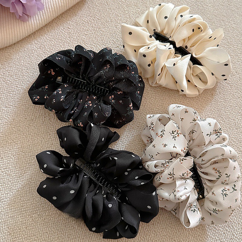 New Style Banana Clip with Huge Volume and Fluffy Banana Clip, Pleated Cloud Bubble Polka Dot Floral Sweet Atmosphere French Hair Clip New Style Banana Clip with Huge Volume and Fluffy Banana Clip, Pleated Cloud Bubble Polka Dot Floral Sweet Atmosphere French Hair Clip