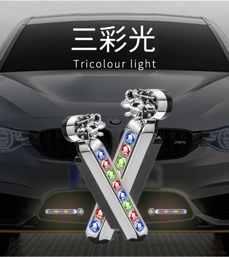 Wind-Powered Daytime Running Lights for Car Grille, Warning Strobe Lights, Vehicle-Mounted Wind Energy Generation, Colorful, No-Wiring, Wind-Driven Decorative Lights
