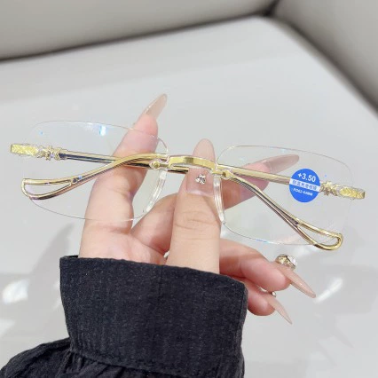 Новый ультра легкий модный дрель без рамки HD анти-Blu-ray средние и старые высококлассные очки для чтения