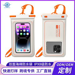 新しいスポンジフローティング携帯電話防水バッグ IPX8 防水水泳、ダイビング、ラフティング、リバートレース防水携帯電話ケース