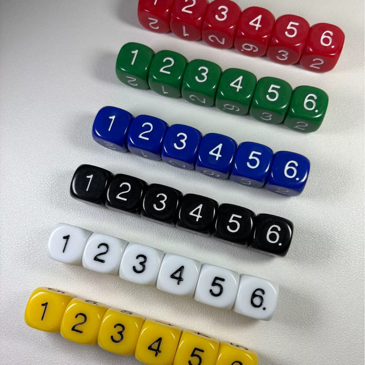 1-6数圆角实色16mm彩色多色桌游棋盘配套教学教具亚克力数字骰子