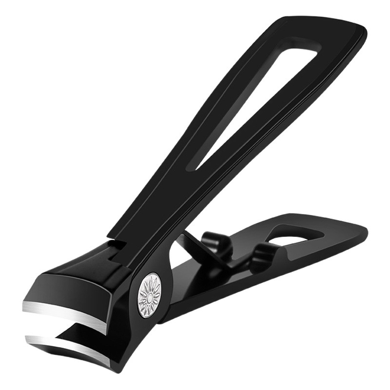 Cortaúñas de boca grande acero inoxidable negro cortaúñas de boca grande cortaúñas de gran tamaño cortaúñas de un solo paquete cortaúñas de boca grande en lotes de stock