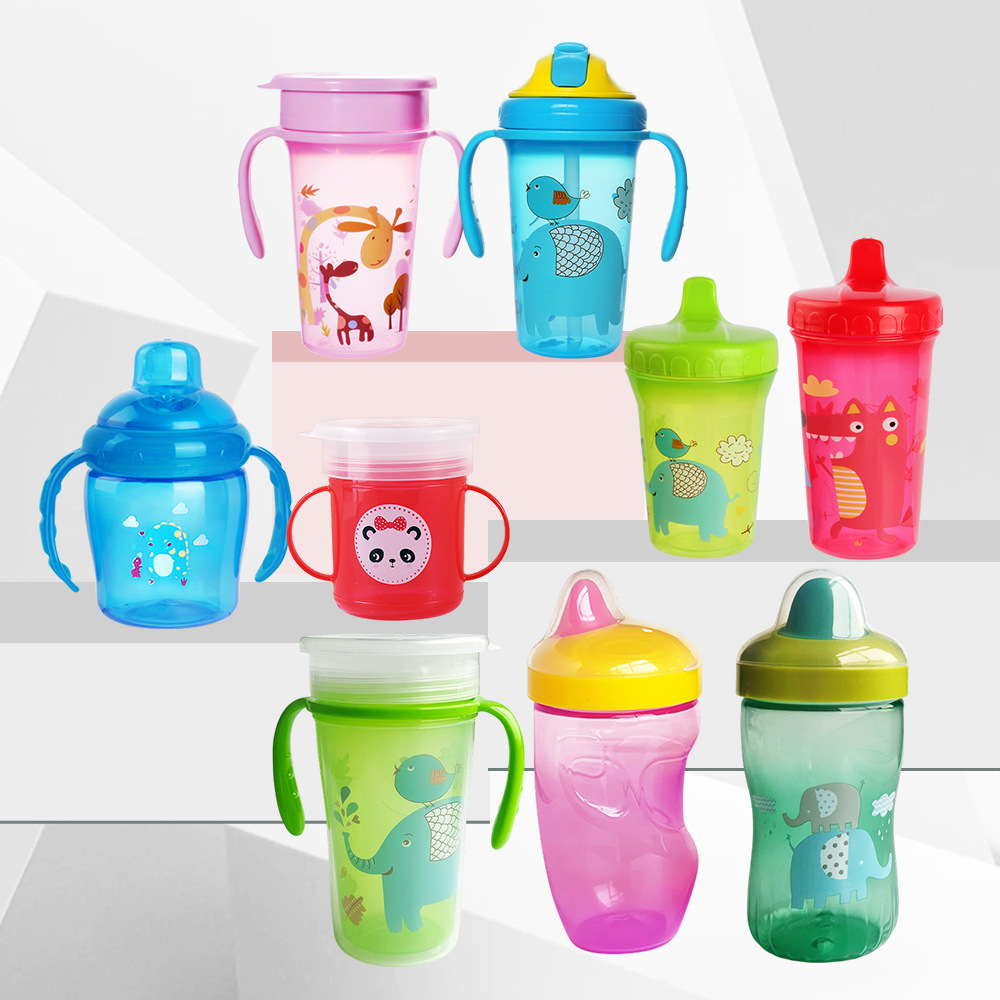 Fabricante de origen Taza de agua para niños Taza de pico de pato Taza de paja Taza de plástico Taza de agua 360 Serie completa de tazas para bebés