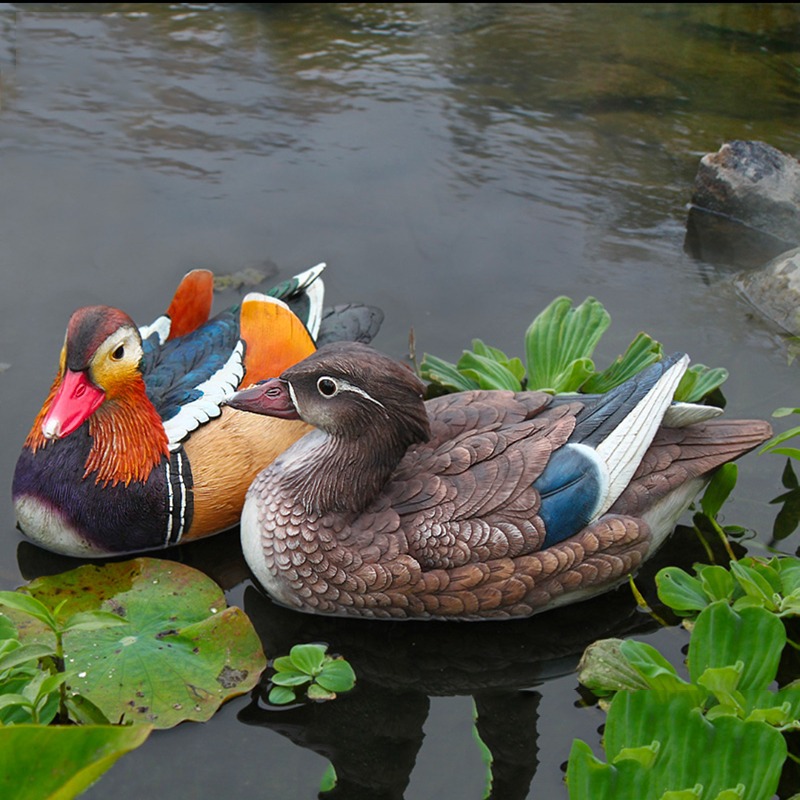 Patio al aire libre estanque pato simulación de resina de pato pato ornamentos jardín piscinas paisaje cisne flotante paisaje