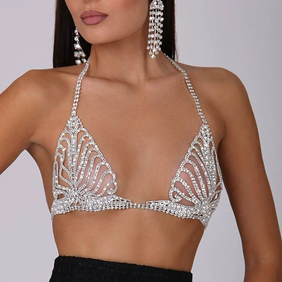 Пер Cross-border горя hot bikini sexy body chain European and American nightclub sex rhinestone chest chain female accessories body chain