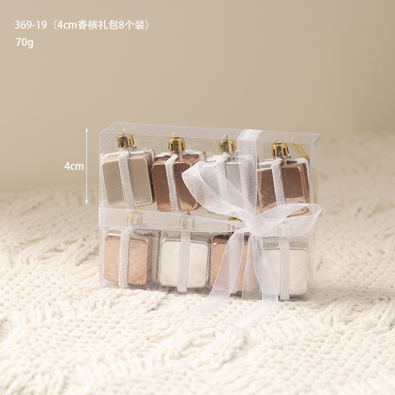 Nuevo champán blanco bola de Navidad árbol de Navidad decoración colgante bola de colores transparente ventana de decoración de props