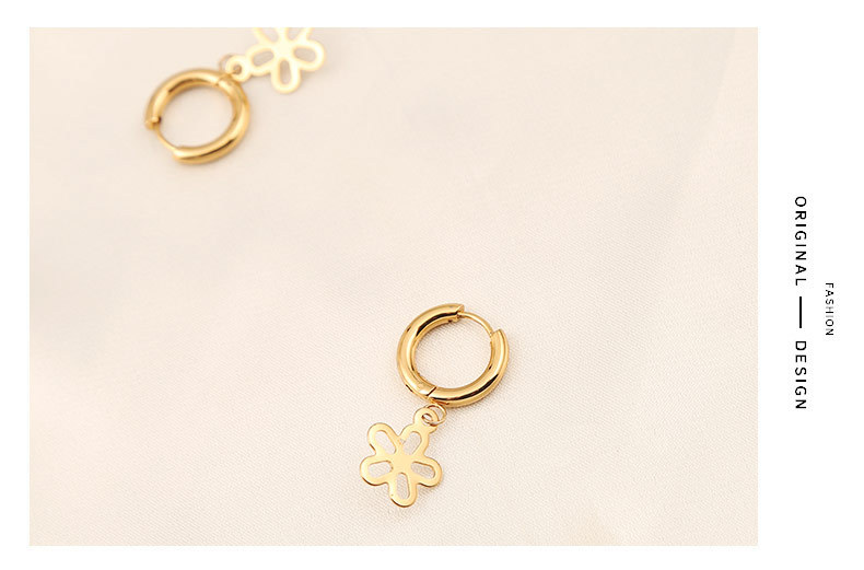 Fashion Flower Bow Knot Titanium Steel Plating Dangling Earrings 1 Piece