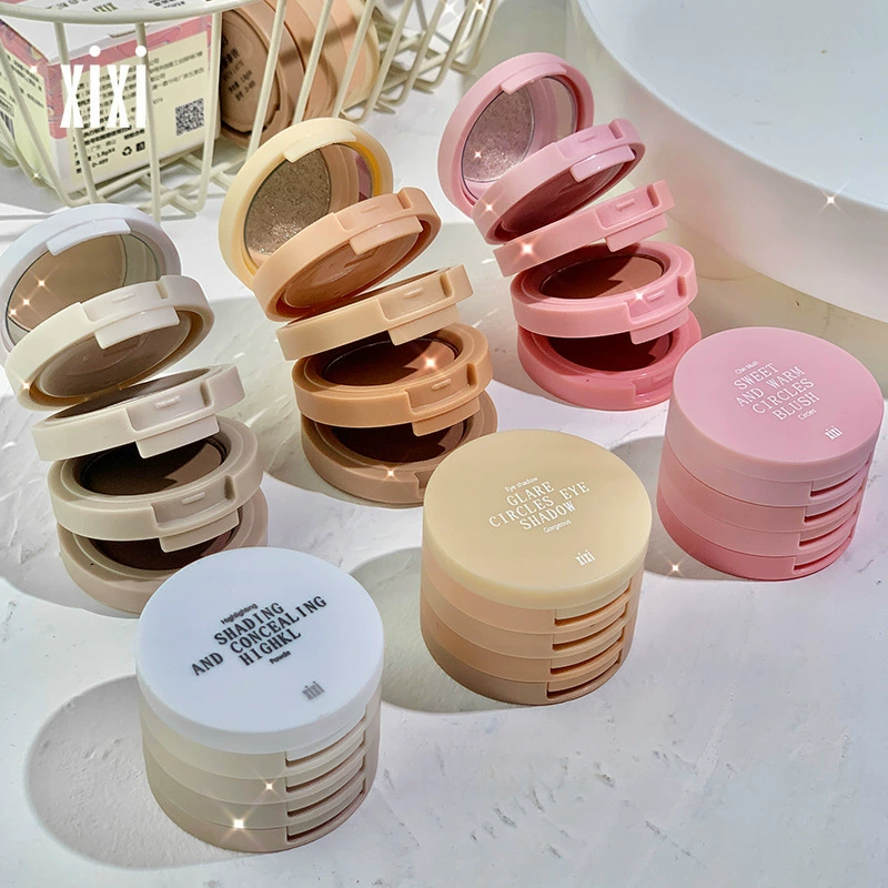 Eyeshadow xixi four-layer matte bento compact, portable multi-shade kit
