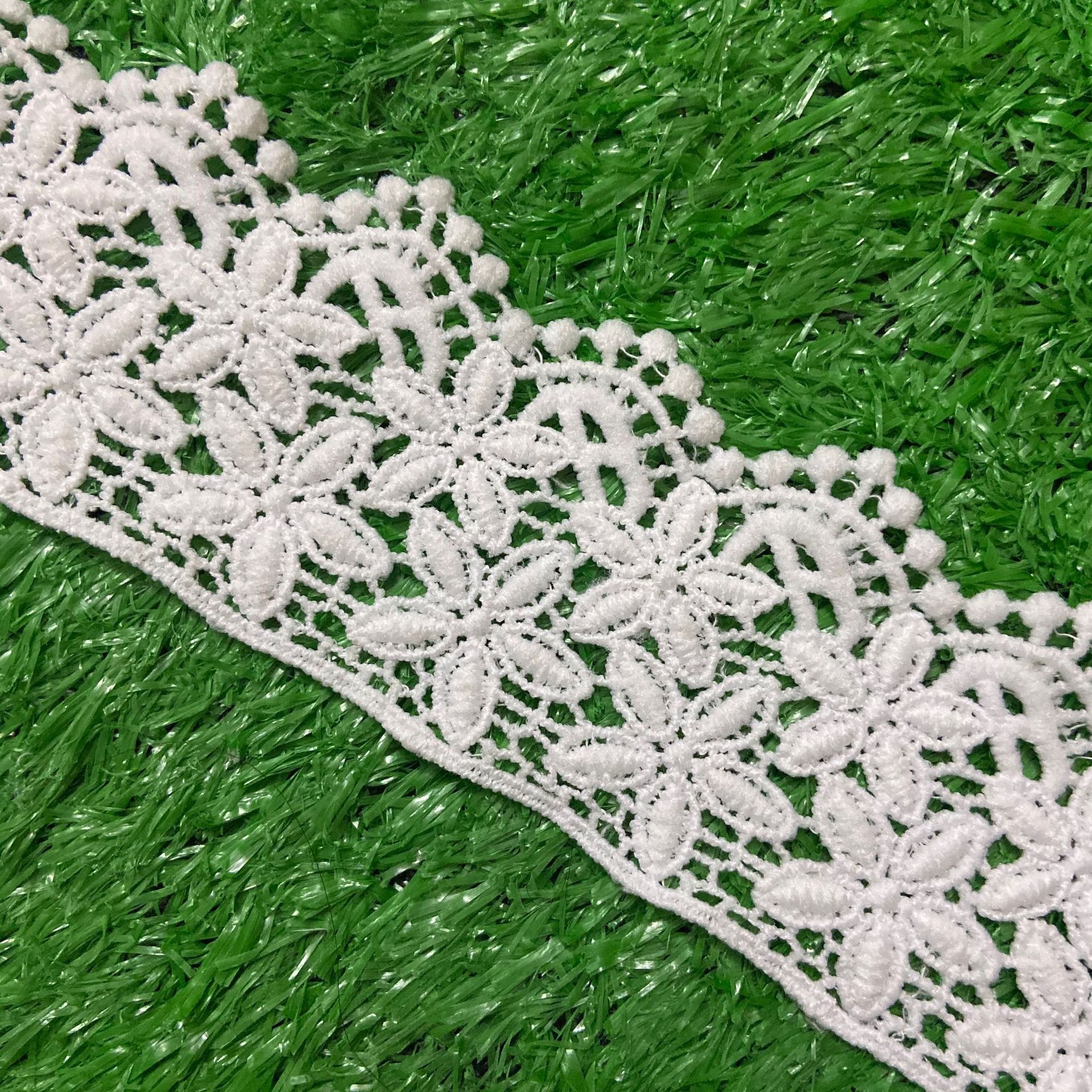 现货 水溶牛奶丝绣花花边 亚马逊裙子服装窗帘家居软饰刺绣辅料