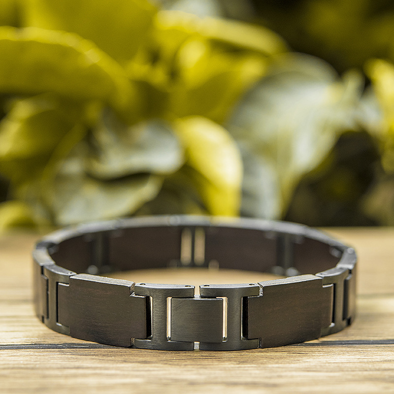 27g Weight Bracelets Classification Wood Chain Material 1 Piece Quantity Daily, Street Occasion Wood Material Geometric Pattern Men's Gender Vintage Style, Simple Style Style Men's Vintage Style Simple Style Bracelets Geometric Wood Men's Chain Bracelets 15