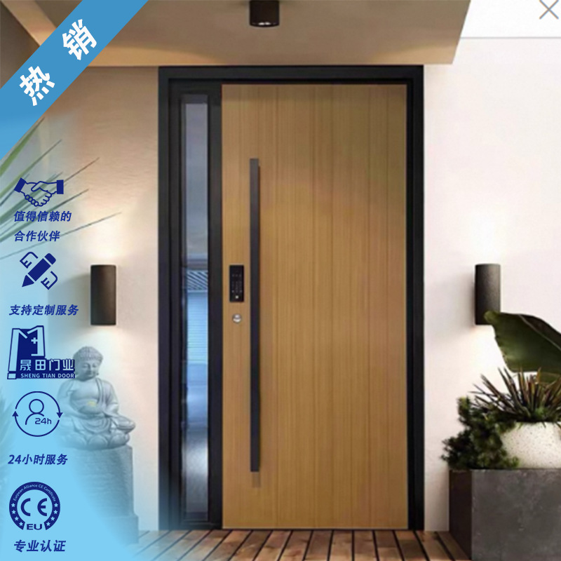 Cast Aluminum Door Villa Door Double Opening Door Outdoor High-End Entrance Door Household Explosion-Proof Door Broken Bridge Aluminum Villa Entrance Door