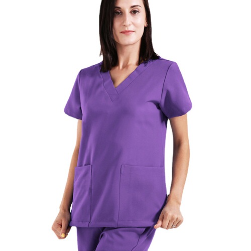 Cross-border shipping elastic quick-drying surgical gown summer thin doctor work clothes V-neck nurse uniform split suit