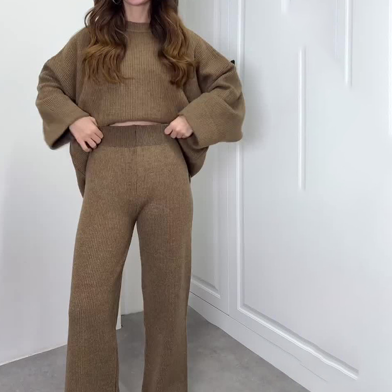 Damenbekleidung Pullover Strickwaren Herbst Neue Casual Fashion Hosenanzüge_voghion.com