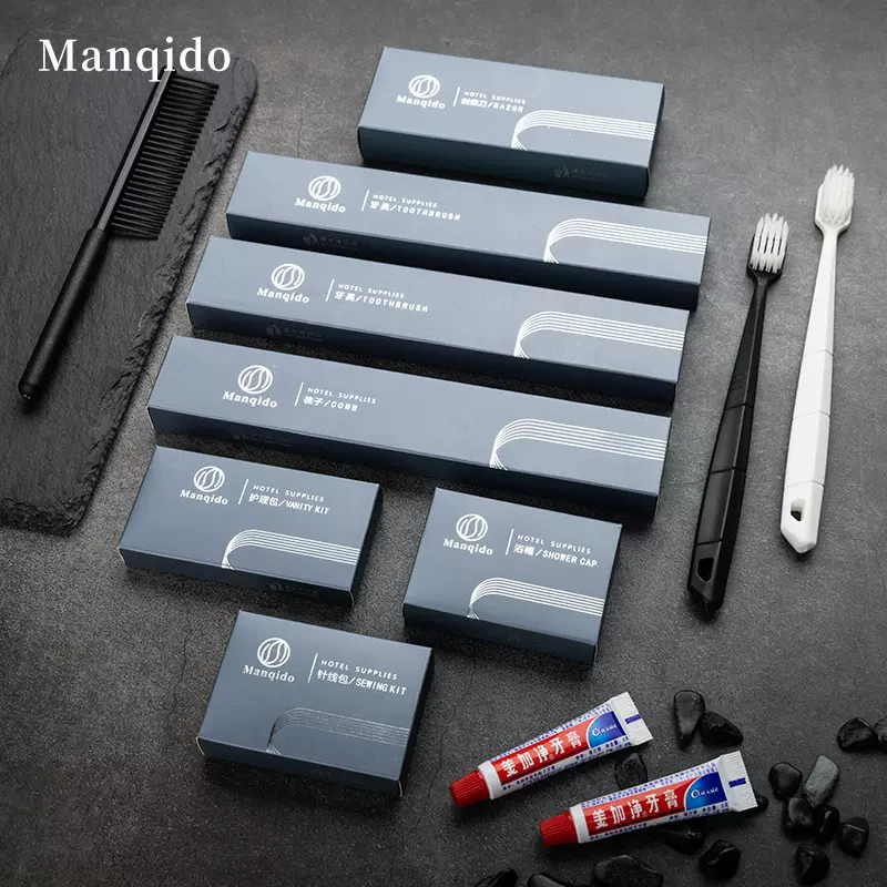 商务酒店宾馆客房一次性洗漱用品牙刷牙膏双色软毛牙具专用批发