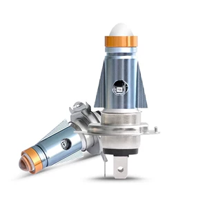 Cross-border bestseller: H4 lens LED headlights, suitable for motorcycles, electric vehicles, and tricycles, featuring dual-color lighting and both high and low beam options