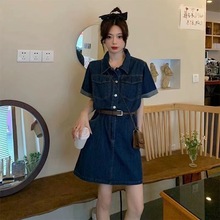 牛仔连衣裙子法式2025年新款女装夏季辣妹套装小个子长裙气质茶歇