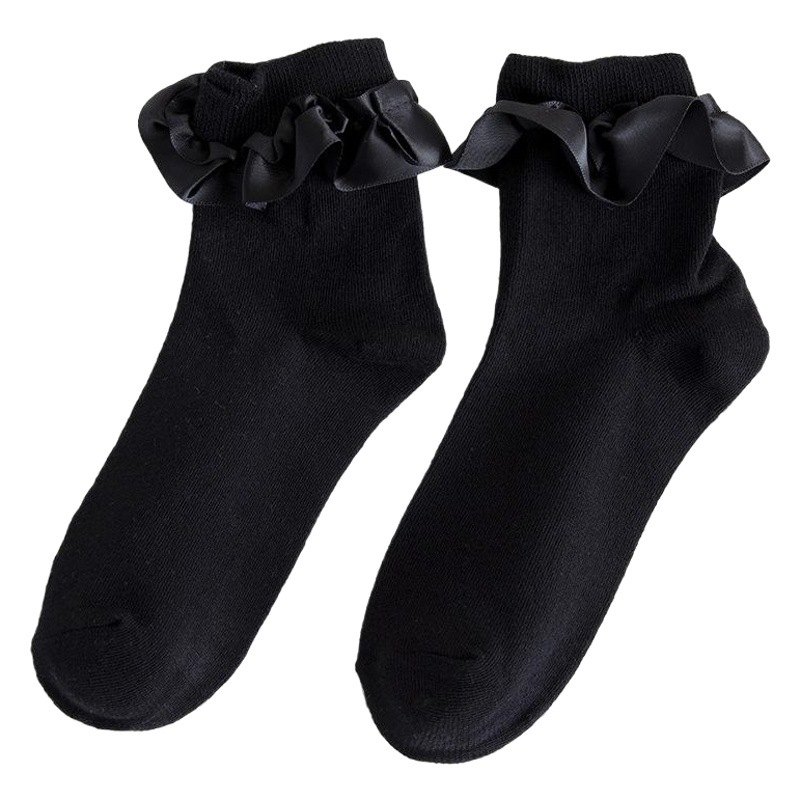 Calcetines JK calcetines de mujer de otoño a media pantorrilla calcetines de algodón lolita calcetines de encaje blanco estilo japonés lolita verano delgado