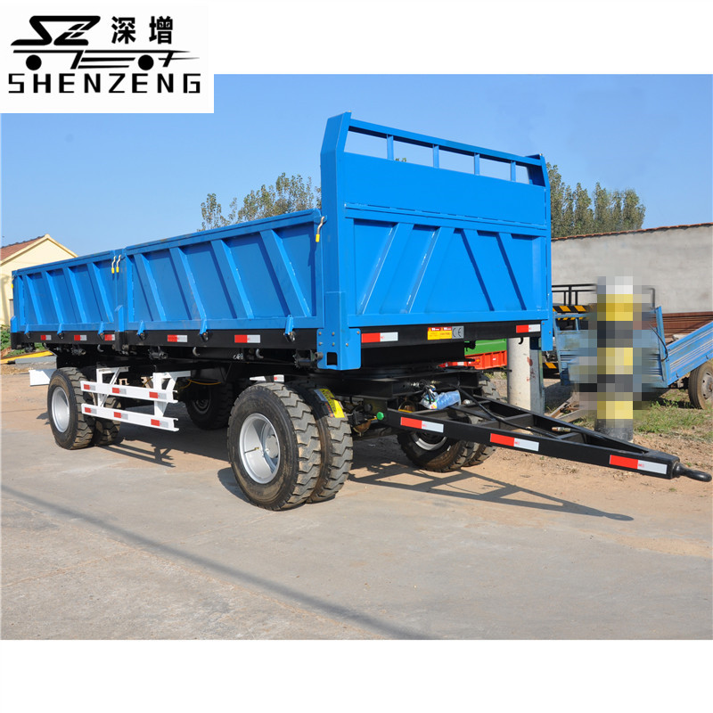 15吨自卸拖车农用拖车全挂拖车拖车底盘 拖拉机拖斗车 拖斗运输车