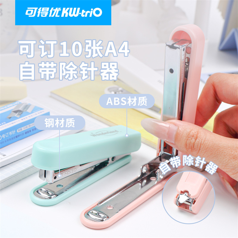 Disponible 5101 Mini Cute 10 grapadora pulgar prensa 10 páginas de papelería estudiantil grapadora