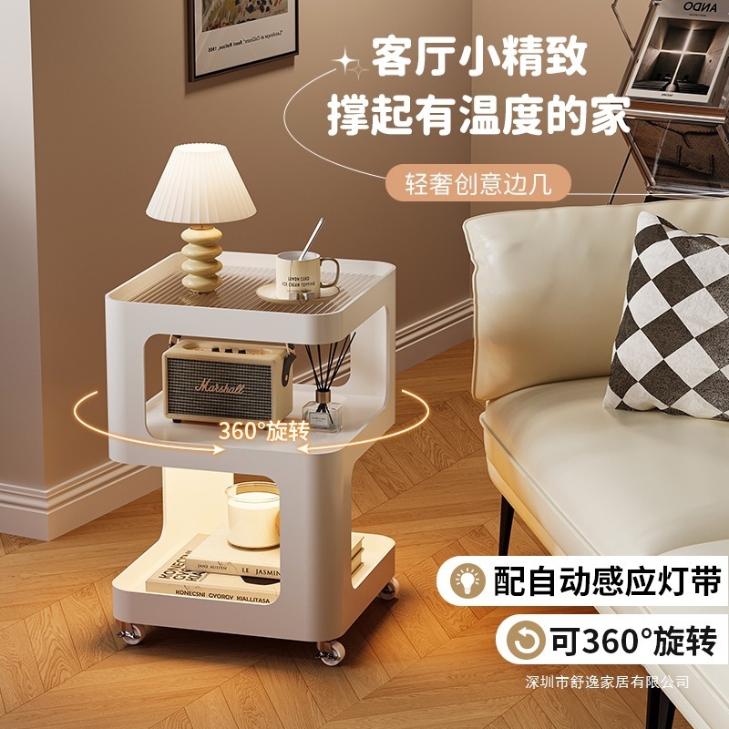 铁艺边几可移动跨境沙发边柜钢化玻璃床头柜轻奢简约现代茶几客厅|undefined