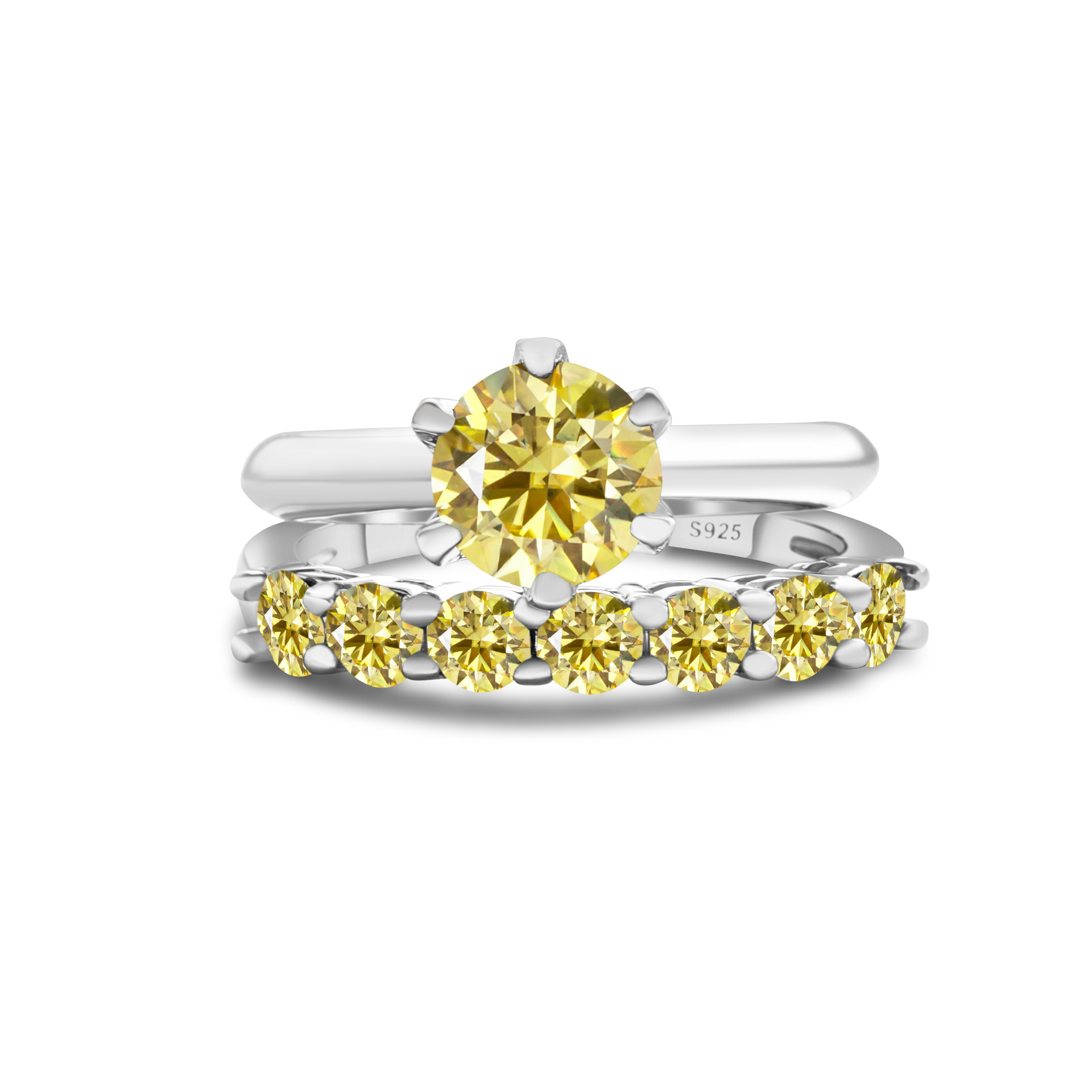 1.7CT anillo de piedra de moissanita oro S925 plata de moissanita conjunto con certificado GRA