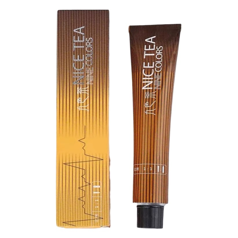Nine-color tea color cream Haoxin nine charm tea color cream cover white hair salon single hair salon black tea Brown wholesale