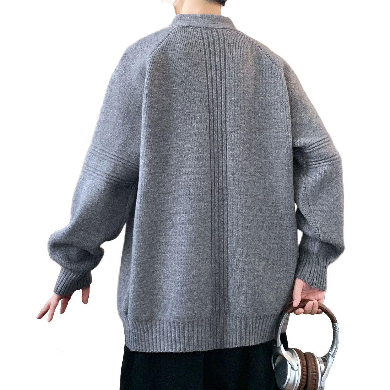 Explosiones transfronterizas de tamaño europeo suéter de jersey de gran tamaño hombre cremallera cardigan chaqueta chaqueta de fábrica de negocios avanzados al por mayor