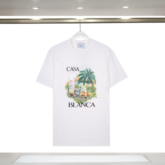 Cross-border Casablanca Summer New Casablanca LOGO Print Men's and Women's Loose Short-sleeved T-shirt Trendy