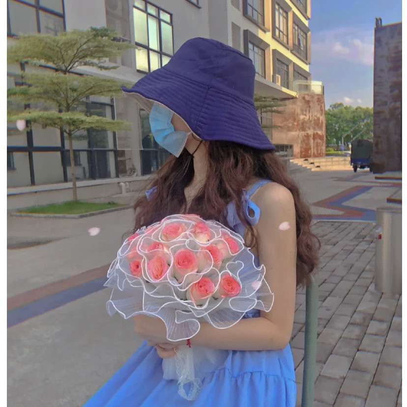 网红浪花纱鲜花包装波浪纱网蕾丝纱网花店花束花艺鲜花包装缘之故