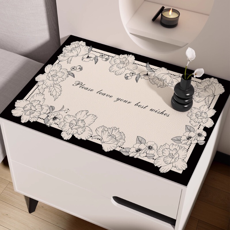 Bedside Table Mat Waterproof and Oil-proof No-washable Table Top Anti-dirty and Dust-proof Cover Cloth Light Luxury High-end Sense Table Top Protection Table Mat