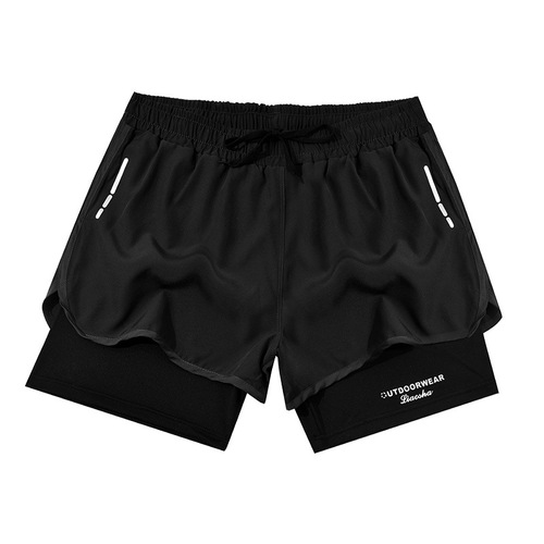 Men's Double Layer Straight Leg Anti-Elegant Loose Plus Size Swim Trunks for Hot Springs Swimming Custom Wholesale