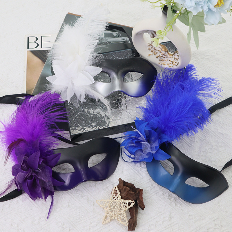 Ventas transfronterizas de flores laterales máscaras de media cara máscaras de maquillaje de baile máscaras de pareja máscaras de fiesta máscaras de ojos decoracionales sexy