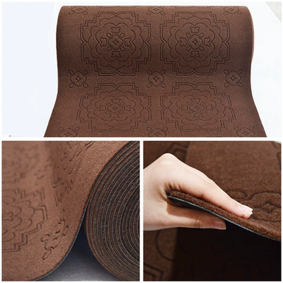 Avtomobil döşəmə paspasları — floor mat - pvc-engraved-brushed-brown-beautiful-exciting-carving-09-meters-wide-take-a-few-pieces-and-send-a-few-meters