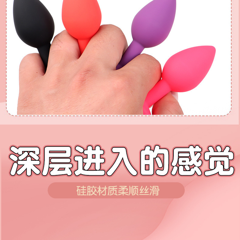 Silicone Anal Plug Set with Drill Detail, 3-Piece Purple Trainer Kit — detail image 13