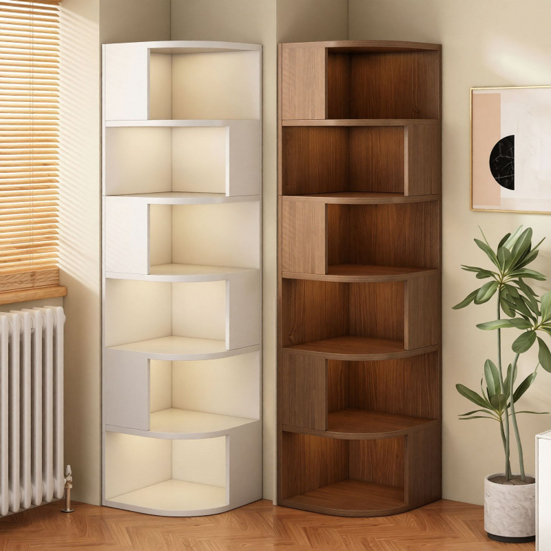 Corner Cabinet, Corner Shelf, Wall-Mounted Triangular Storage Rack, Bedroom Floor-Standing Shelf, Living Room Bookshelf, Side Cabinet, Corner Storage Cabinet