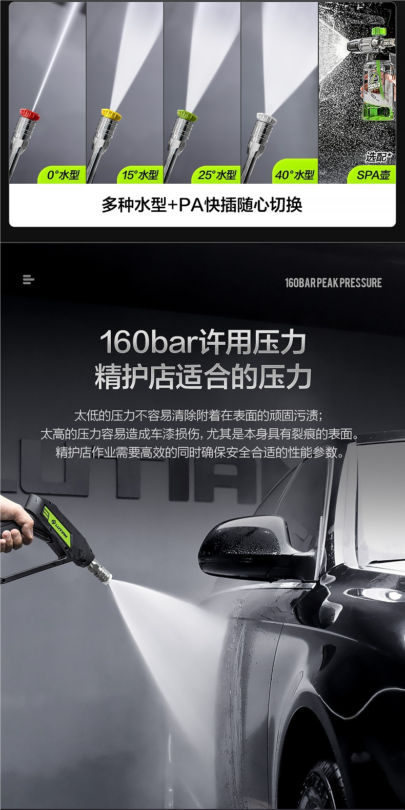 Greenfield Commercial Car Washing Machine Titan High-Power Ultra-High Pressure Cleaning Machine Water Gun Car Washing Water Pump Household 220V Artifact