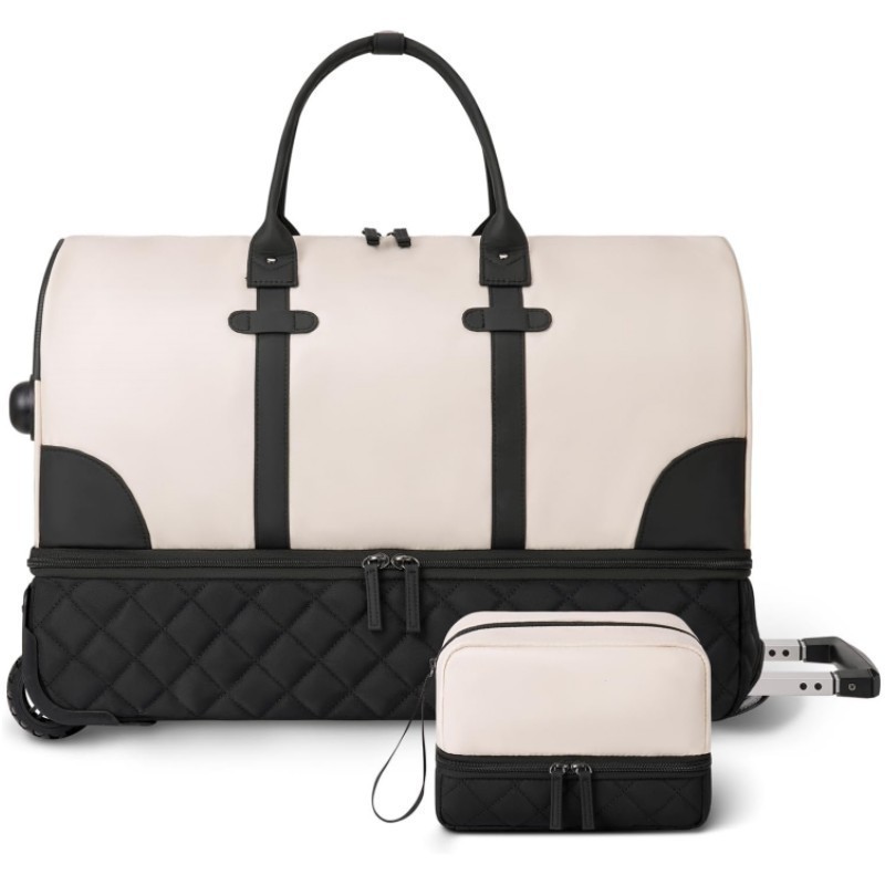 Bolsa de viaje plegable portátil con palanca de tracción, bolsa de ropa para hombres y mujeres, bolsa de ejercicios al aire libre, bolsa multifuncional para pasar la noche